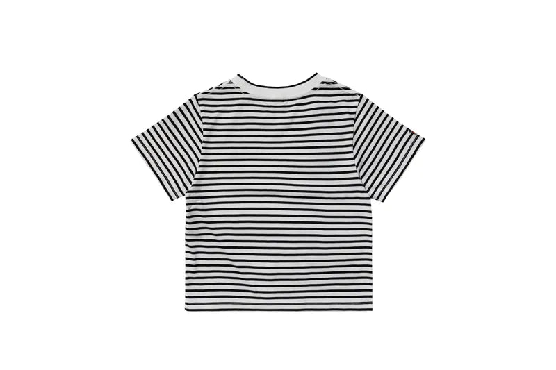 YOKO 條紋修身短版Tee