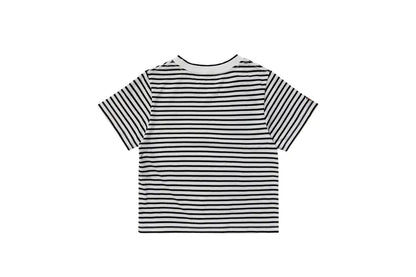 YOKO 條紋修身短版Tee