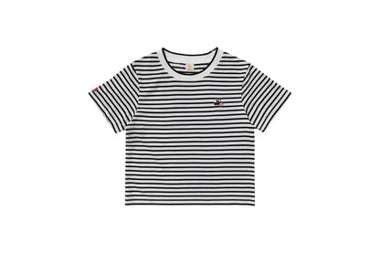 YOKO 條紋修身短版Tee