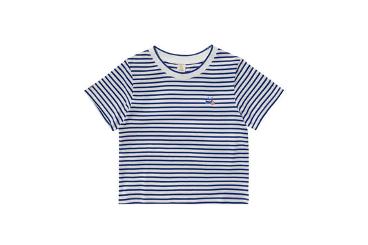 YOKO 條紋修身短版Tee