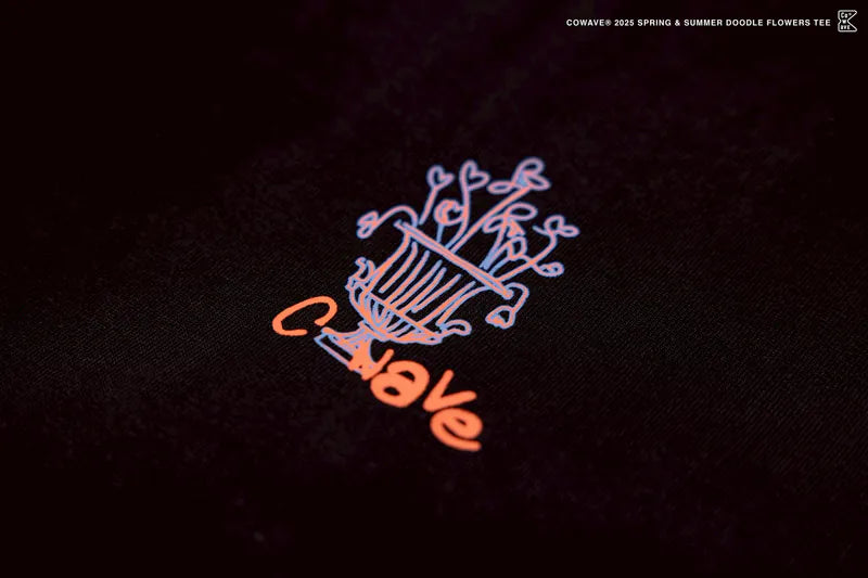 COWAVE 2025 Spring & Summer Doodle Flowers Tee
