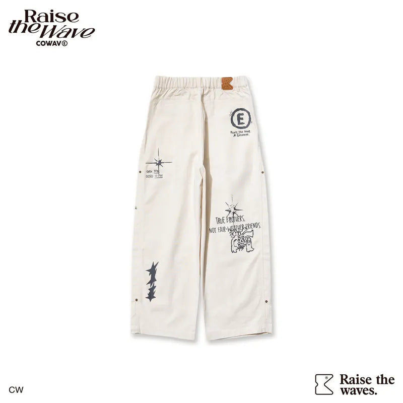 COWAVE 2025 Spring & Summer Doodle Doubleknee Pants