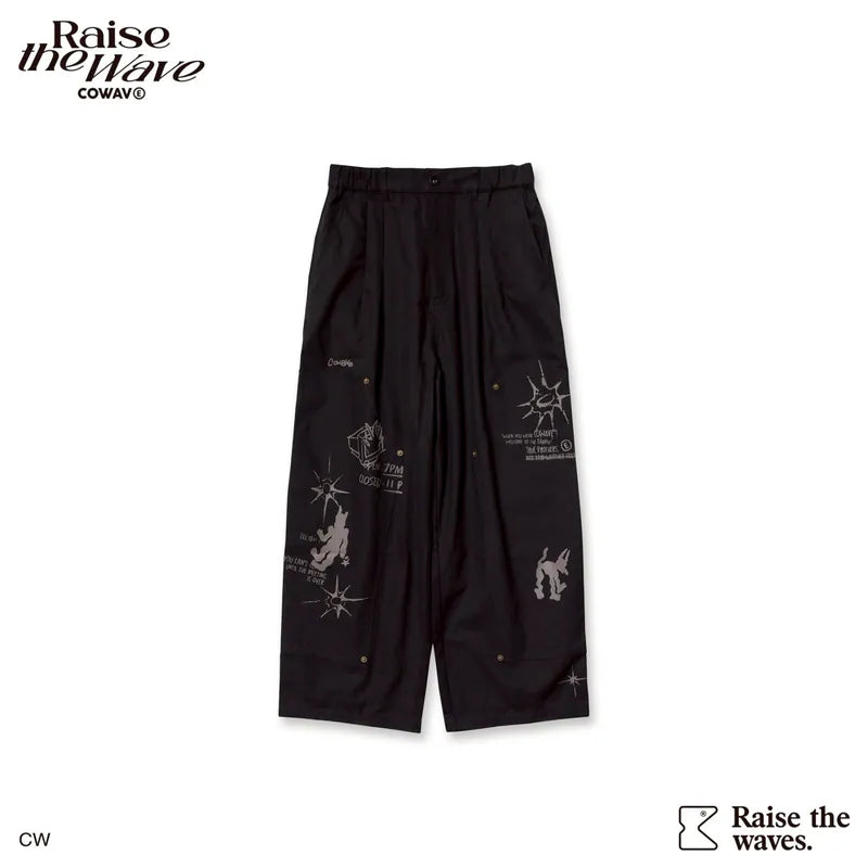 COWAVE 2025 Spring & Summer Doodle Doubleknee Pants