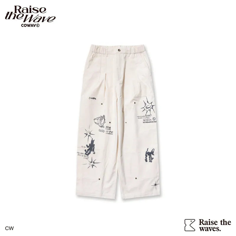COWAVE 2025 Spring & Summer Doodle Doubleknee Pants