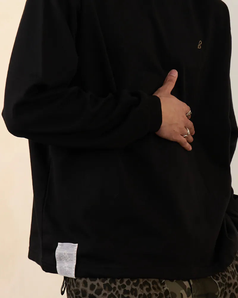 P.B.P - EMBROIDERY LONG SLEEVE TEE - BLACK
