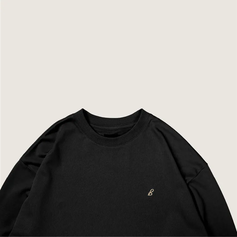 P.B.P - EMBROIDERY LONG SLEEVE TEE - BLACK