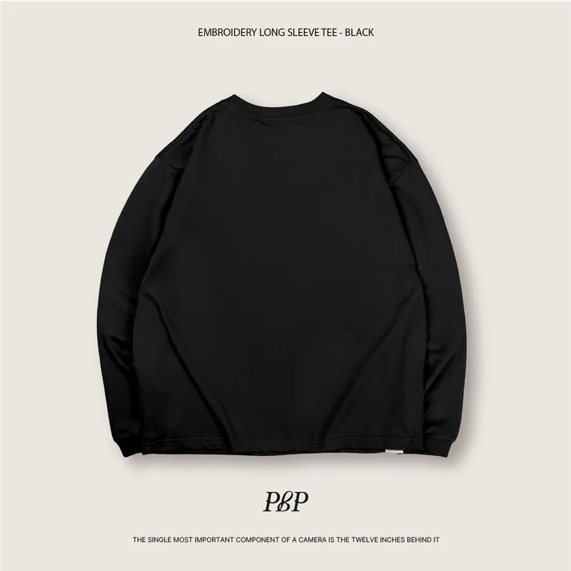 P.B.P - EMBROIDERY LONG SLEEVE TEE - BLACK