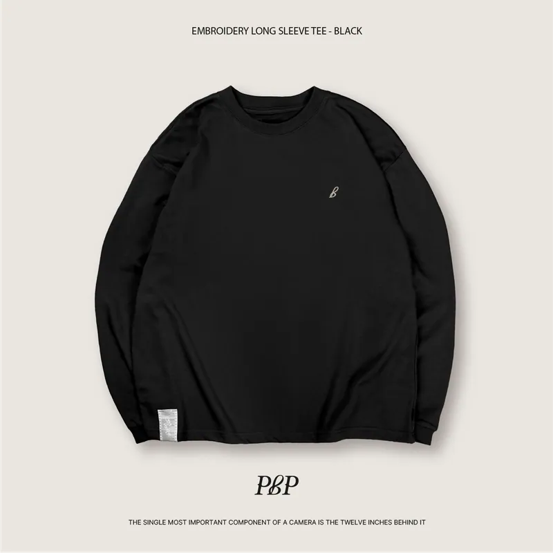 P.B.P - EMBROIDERY LONG SLEEVE TEE - BLACK