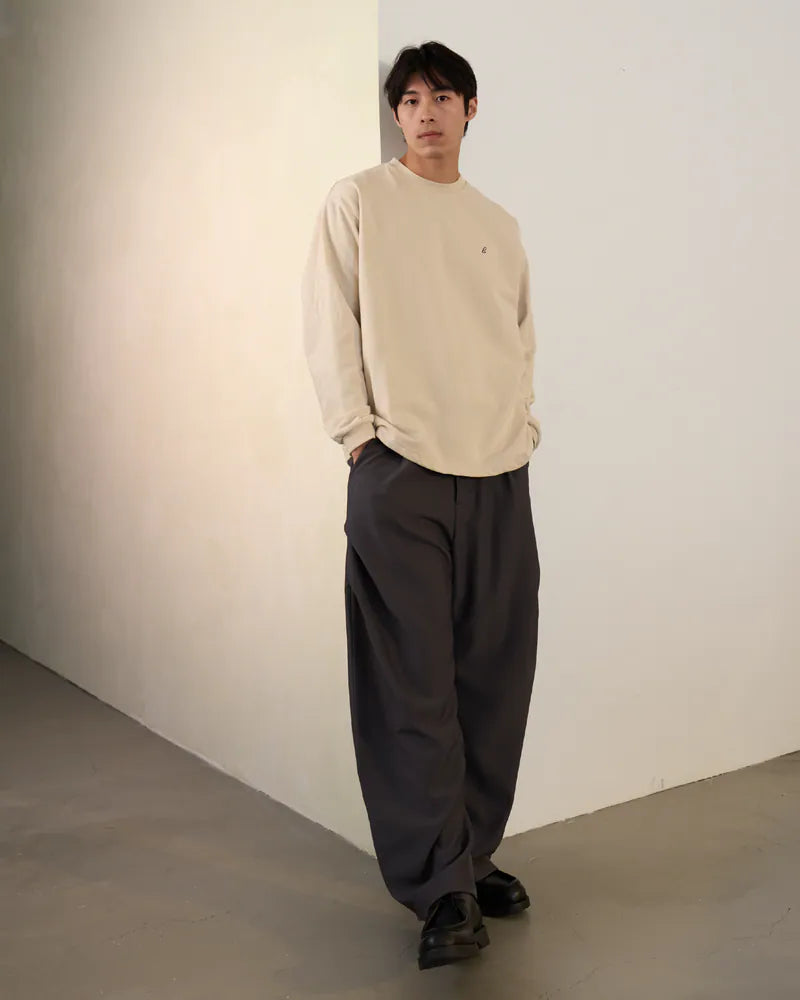 P.B.P - EMBROIDERY LONG SLEEVE TEE - KHAKI
