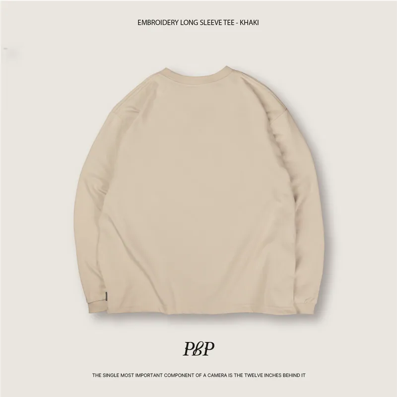 P.B.P - EMBROIDERY LONG SLEEVE TEE - KHAKI