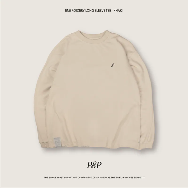 P.B.P - EMBROIDERY LONG SLEEVE TEE - KHAKI