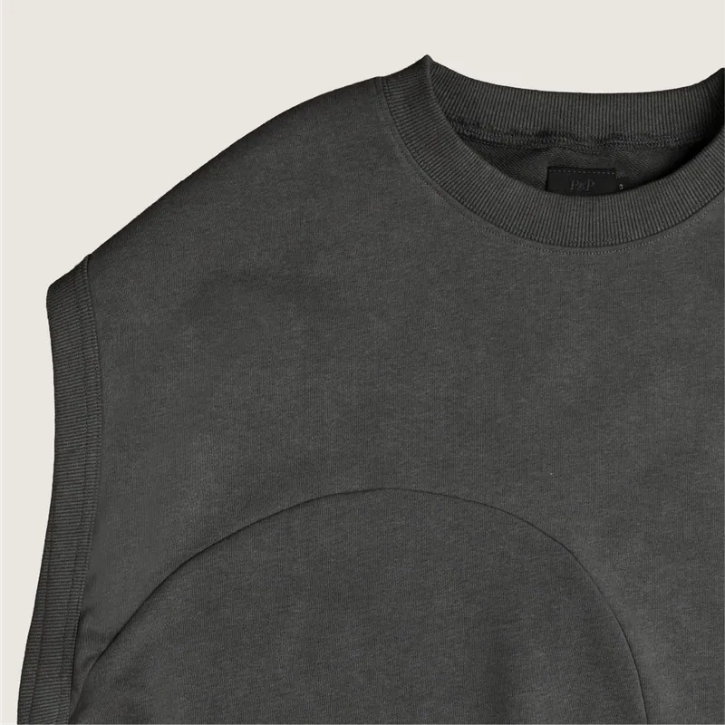 P.B.P - CURVED LOOSE VEST - BLACK
