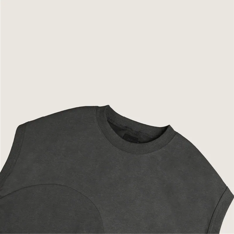 P.B.P - CURVED LOOSE VEST - BLACK