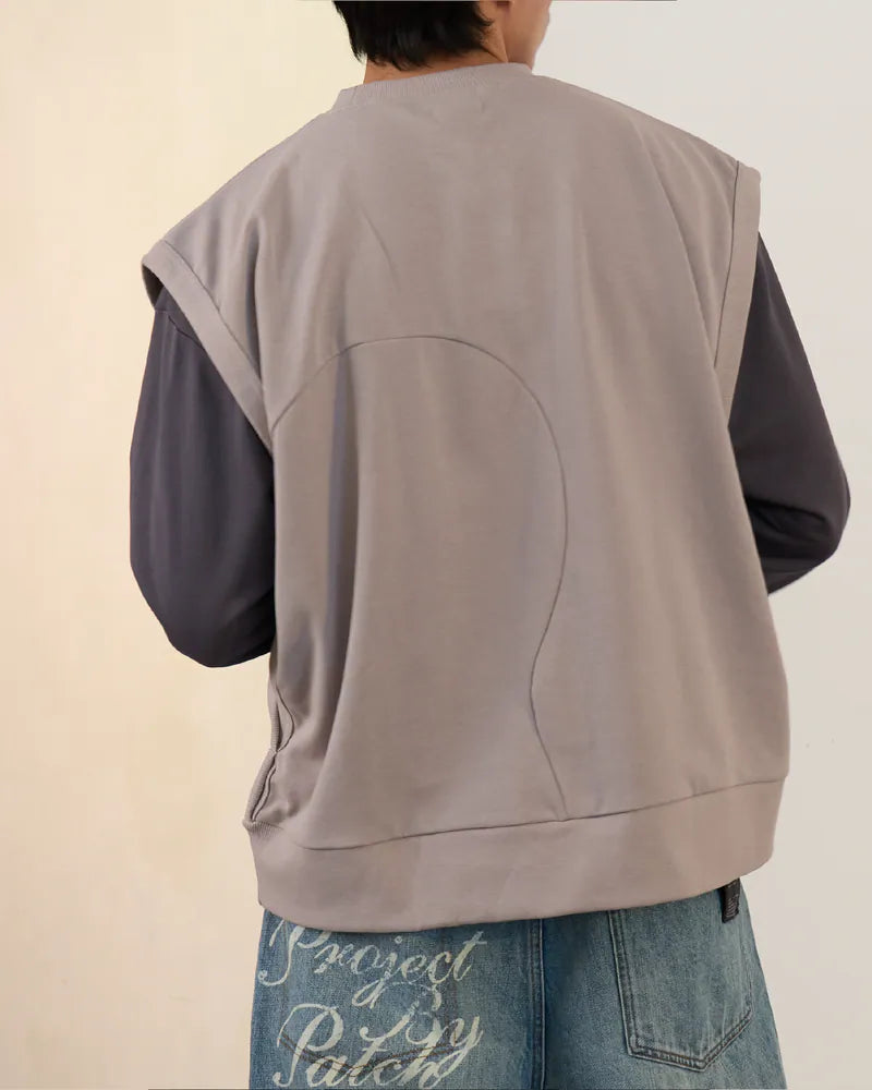 P.B.P - CURVED LOOSE VEST - GRAY