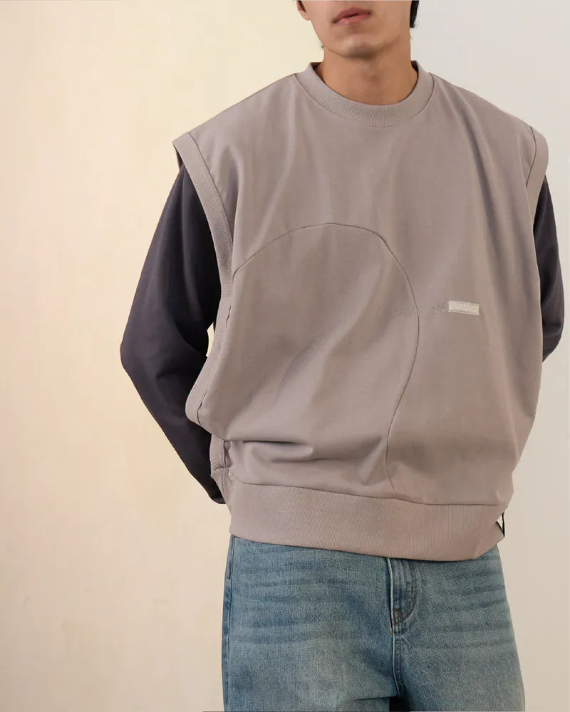 P.B.P - CURVED LOOSE VEST - GRAY