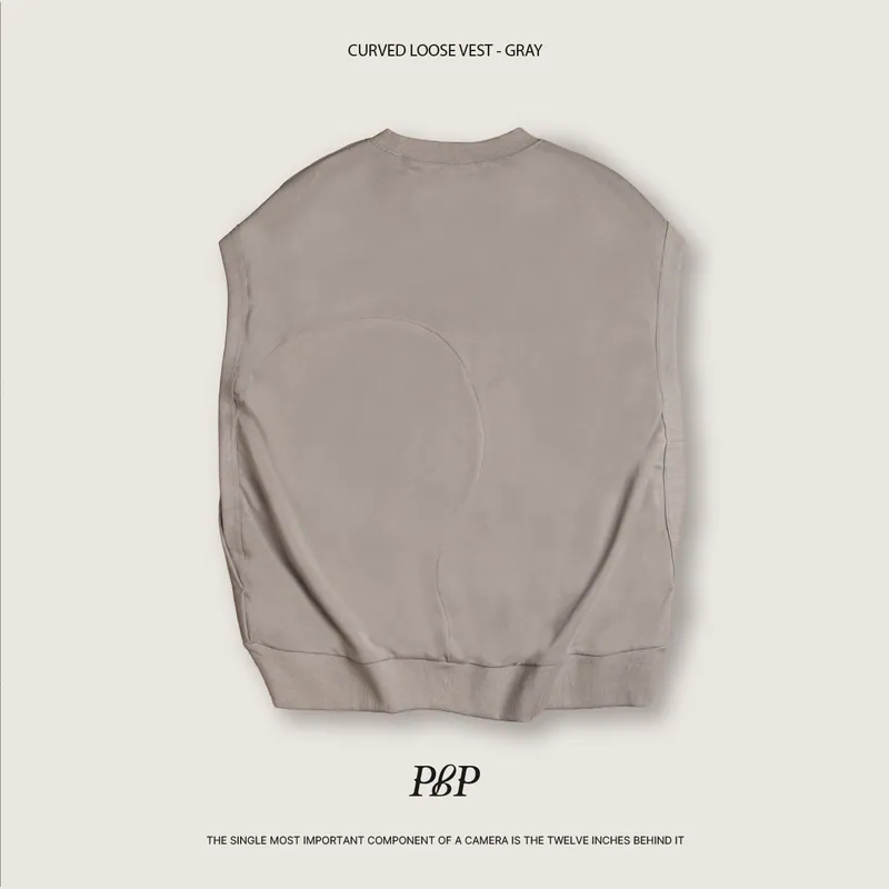 P.B.P - CURVED LOOSE VEST - GRAY