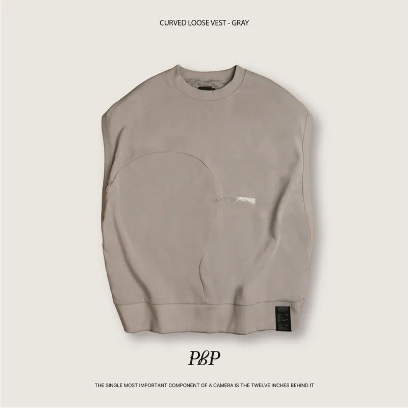 P.B.P - CURVED LOOSE VEST - GRAY