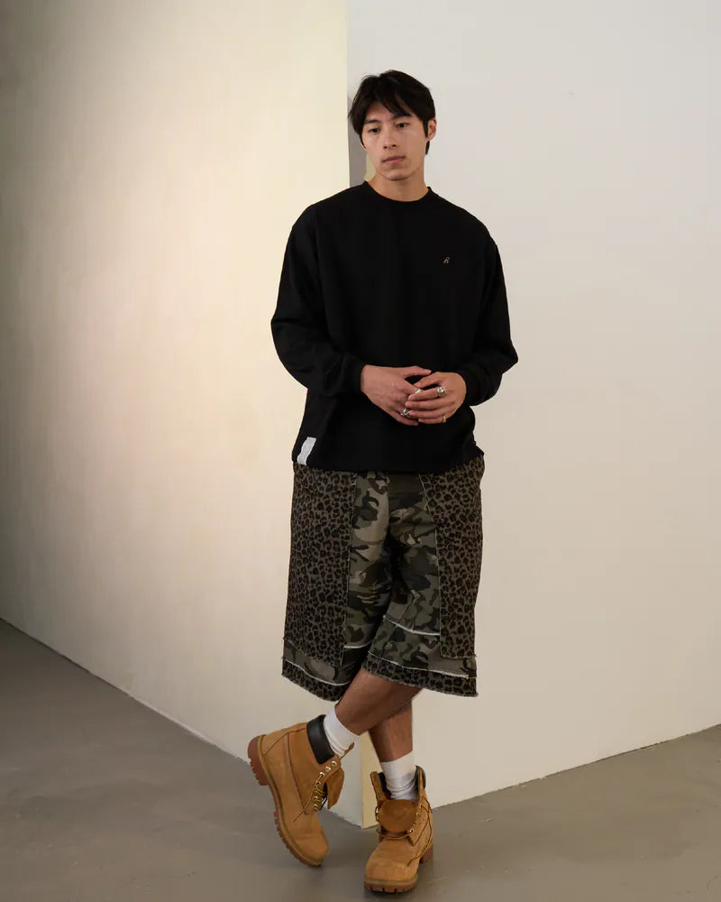 P.B.P - LAYERED LEOPARD SHORTS - OLIVE