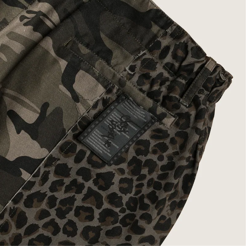 P.B.P - LAYERED LEOPARD SHORTS - OLIVE