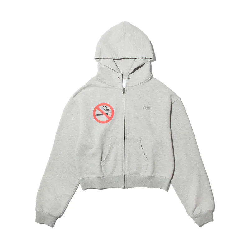org No Smoking Cropped Zip Hoodie