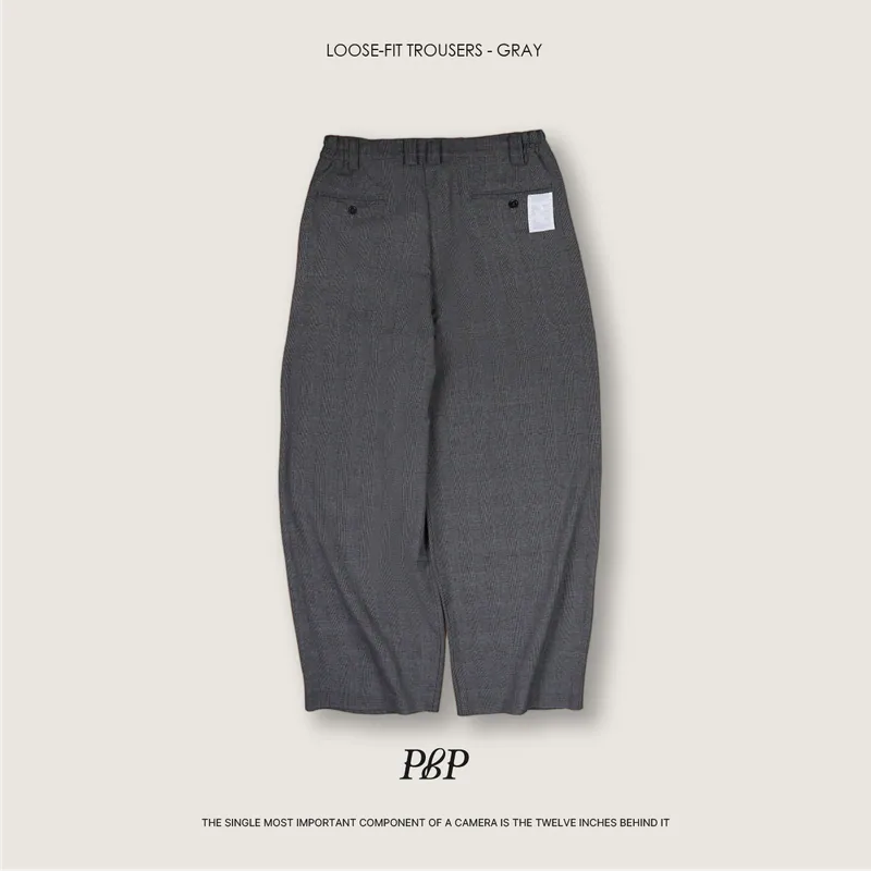 P.B.P - LOOSE-FIT TROUSERS - GRAY