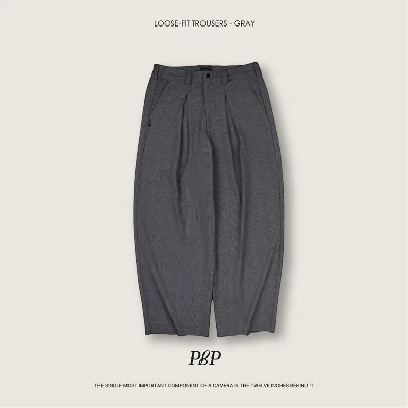 P.B.P - LOOSE-FIT TROUSERS - GRAY