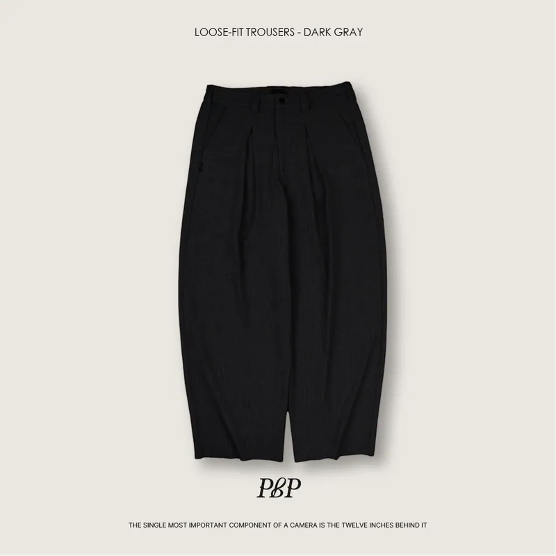 P.B.P - LOOSE-FIT TROUSERS - DARK GRAY