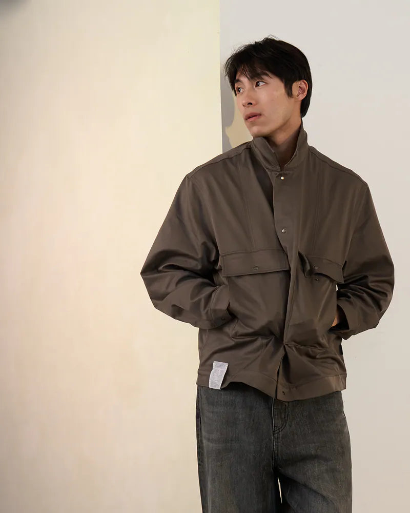 P.B.P - LOOSE FIT POCKET JACKET - DARK GRAY
