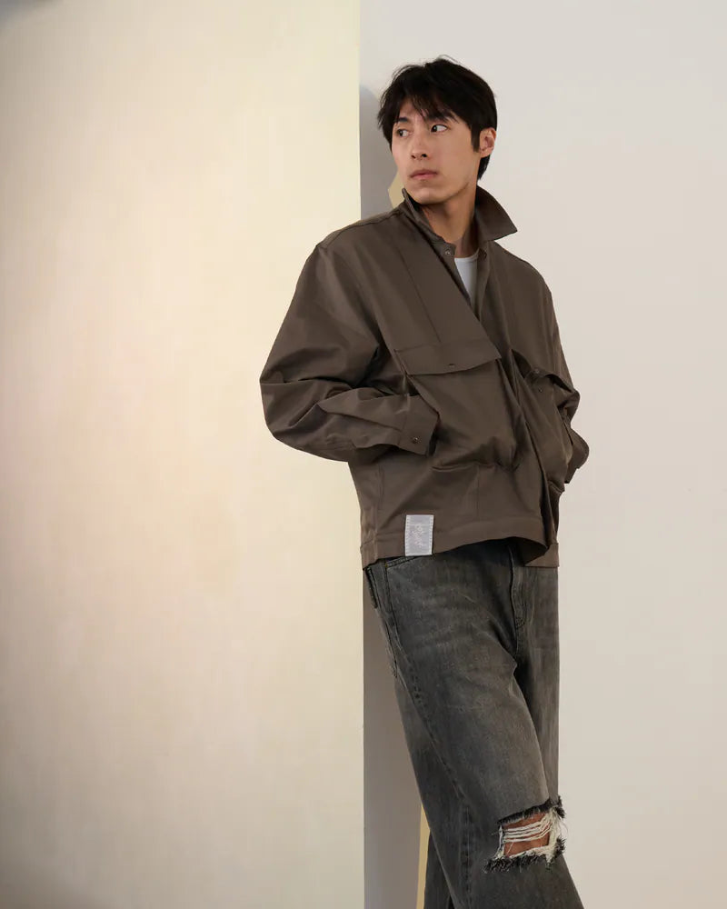 P.B.P - LOOSE FIT POCKET JACKET - DARK GRAY