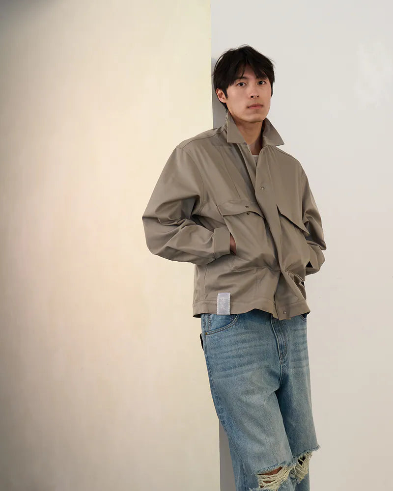 P.B.P - LOOSE FIT POCKET JACKET - GRAY
