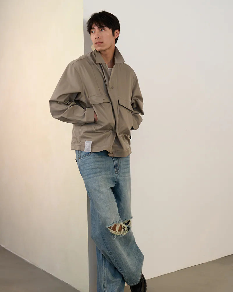 P.B.P - LOOSE FIT POCKET JACKET - GRAY