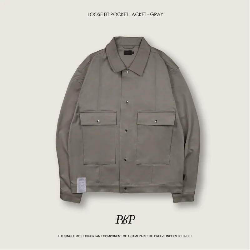 P.B.P - LOOSE FIT POCKET JACKET - GRAY