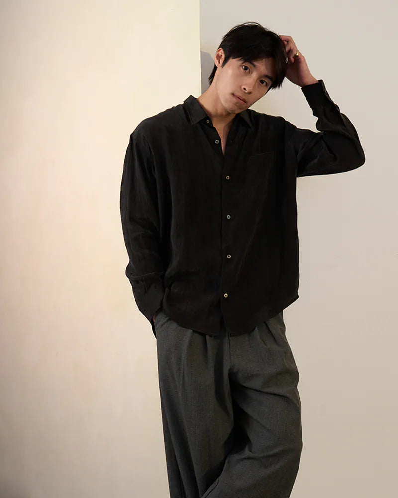 P.B.P - LOOSE FIT DAILY SHIRT - BLACK