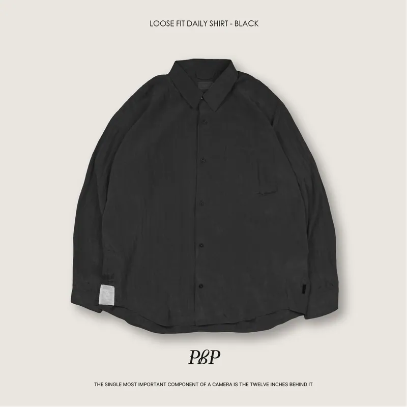 P.B.P - LOOSE FIT DAILY SHIRT - BLACK