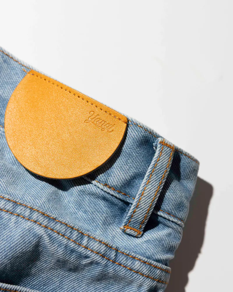 YANGI Vintage Washed Denim Trousers