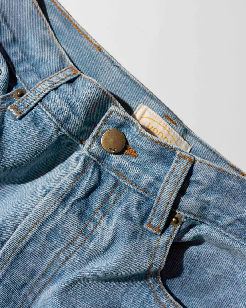 YANGI Vintage Washed Denim Trousers