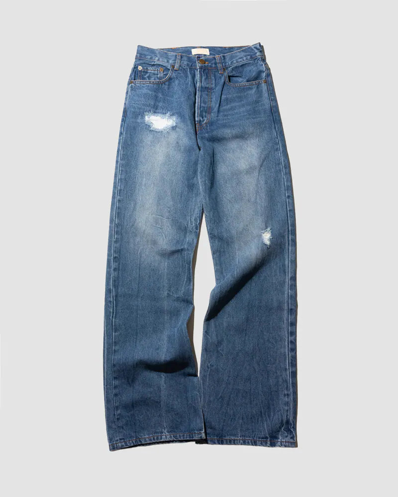 YANGI Vintage Washed Denim Trousers