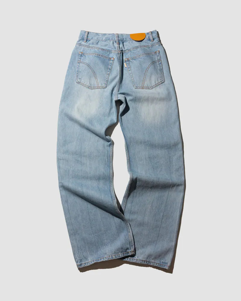 YANGI Vintage Washed Denim Trousers