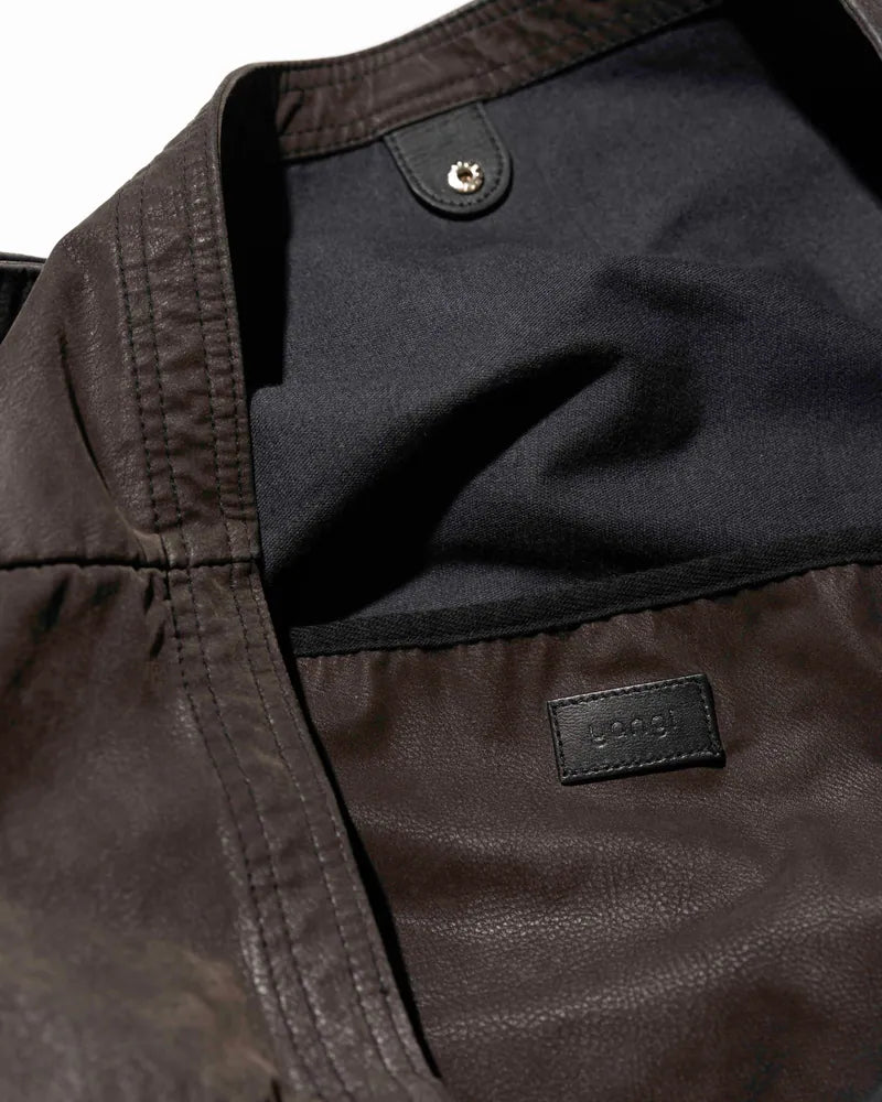 YANGI Vintage Washed Faux Leather Crossbody Bag