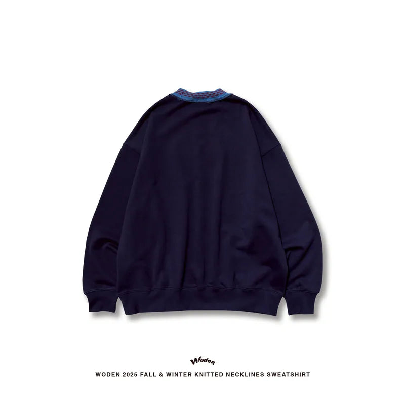 WODEN 2025 Fall & Winter 019 Knitted neckline Sweatshirt