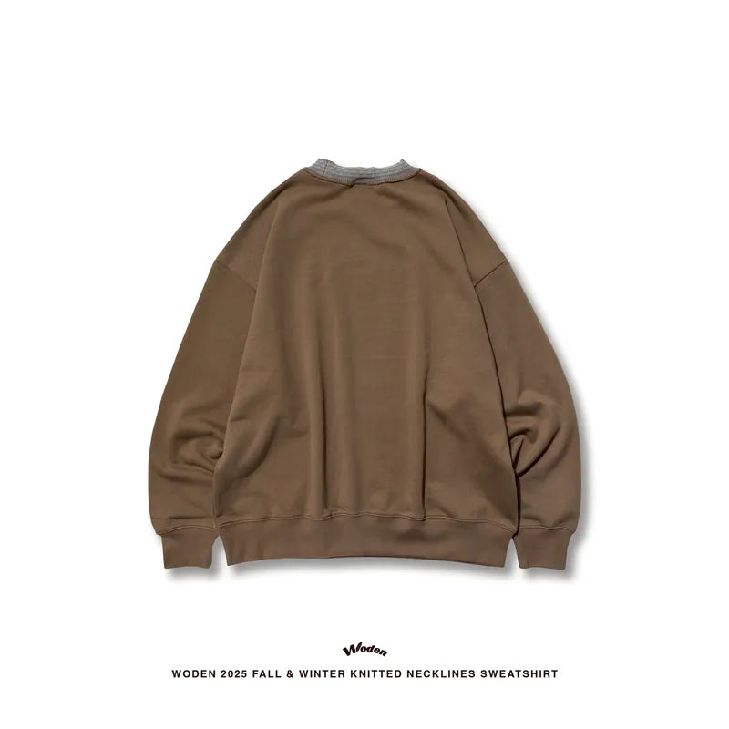 WODEN 2025 Fall & Winter 019 Knitted neckline Sweatshirt