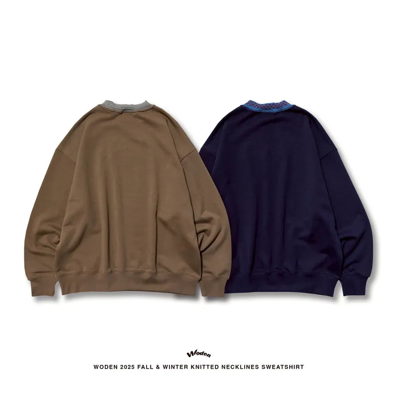 WODEN 2025 Fall & Winter 019 Knitted neckline Sweatshirt