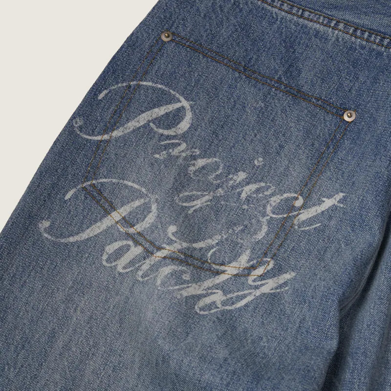 P.B.P - VINTAGE DISTRESSED JEANS-BLUE