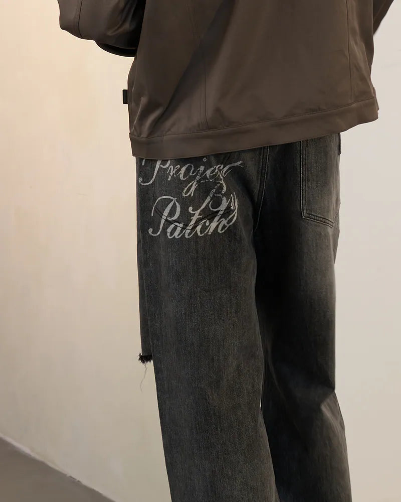 P.B.P - VINTAGE DISTRESSED JEANS - BLACK