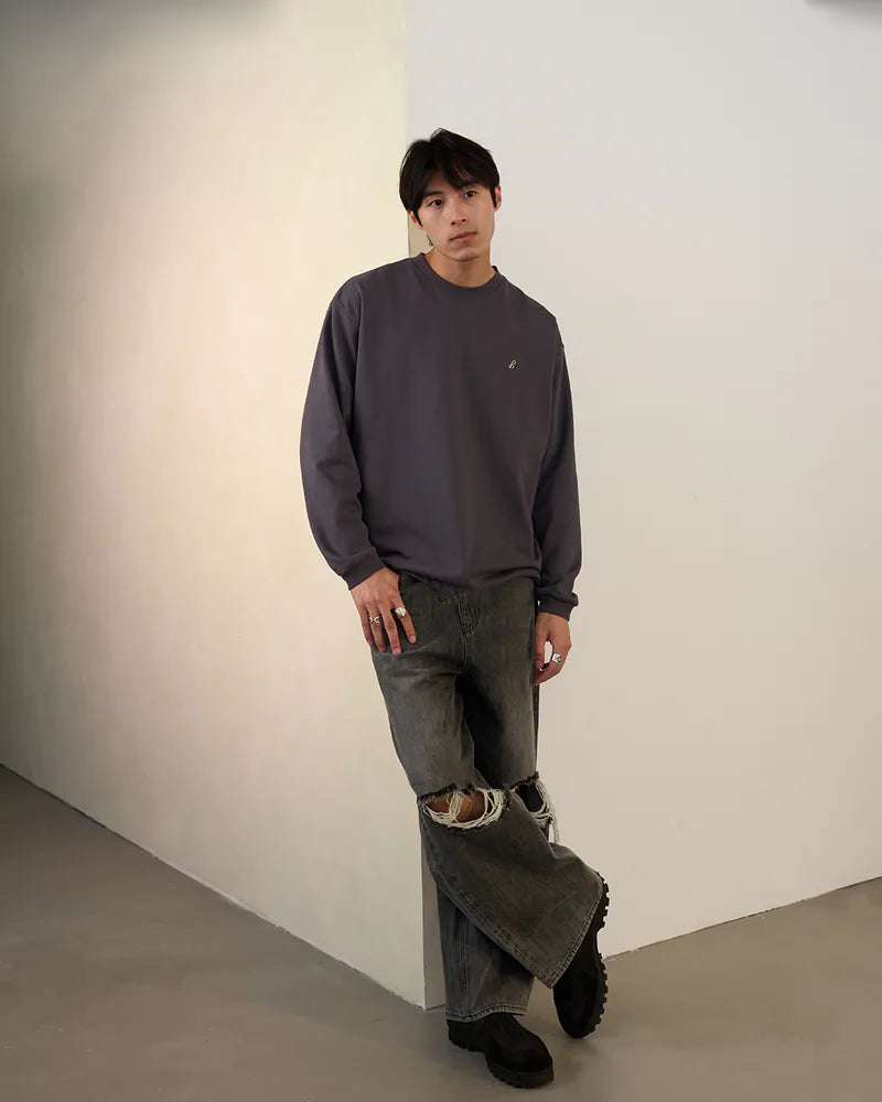 P.B.P - VINTAGE DISTRESSED JEANS - BLACK