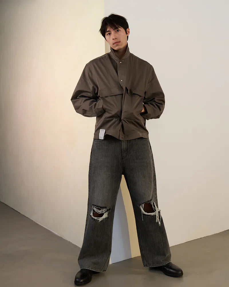 P.B.P - VINTAGE DISTRESSED JEANS - BLACK