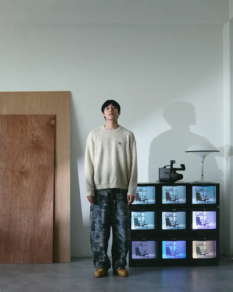 P.B.P - SPECKLED KNIT SWEATER - OFF WHITE