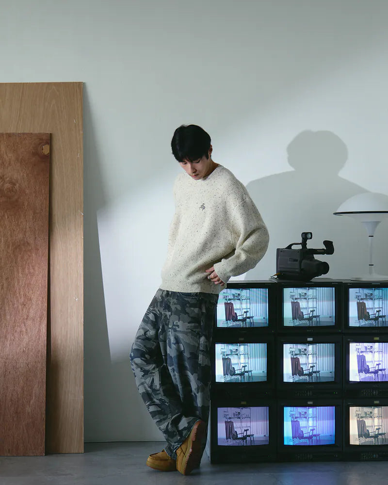 P.B.P - SPECKLED KNIT SWEATER - OFF WHITE