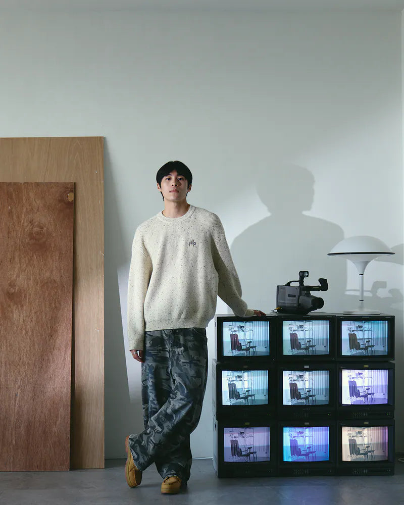 P.B.P - SPECKLED KNIT SWEATER - OFF WHITE