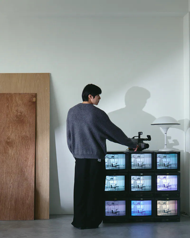 P.B.P - SPECKLED KNIT SWEATER - DARK GRAY